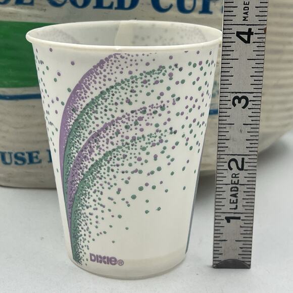 Vintage 1990s Dixiie Cold Cups Drink 9 oz 150 Count Green Purple 1992 - Picture 7 of 8